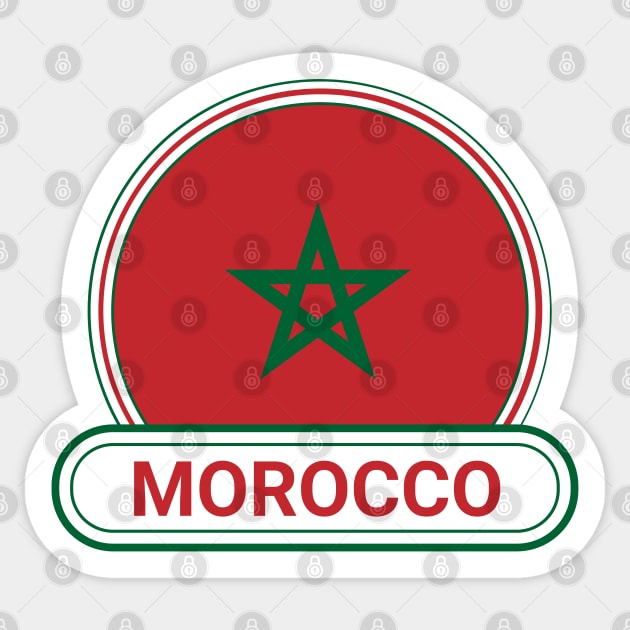 Morocco Country Badge - Morocco Flag Sticker by Yesteeyear
